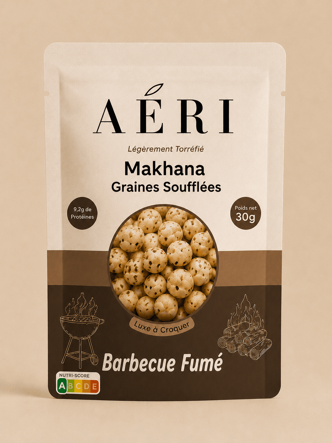 makhana smokey bbq sachet 50g aeri snacks