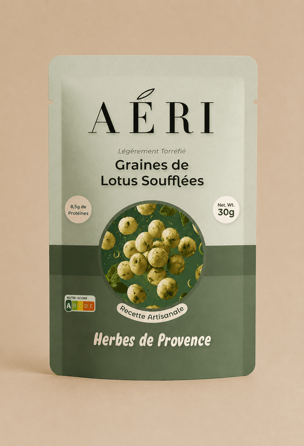 makhana mediterranean herb fusion sachet 50g aeri snacks